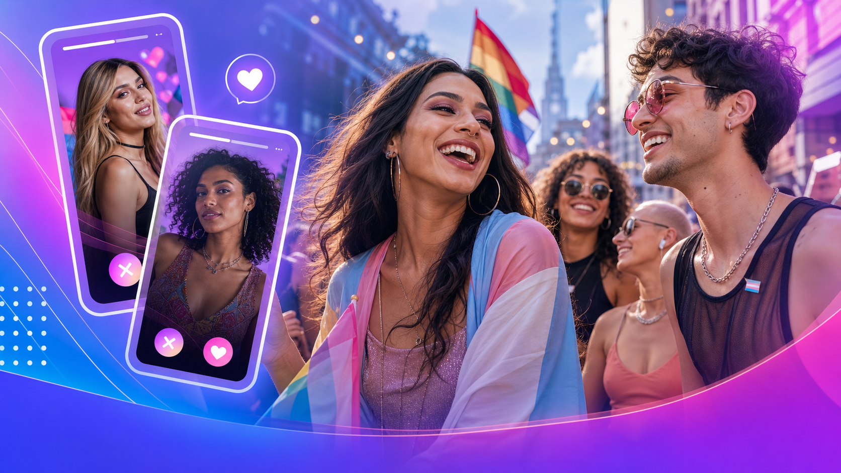 Colorful Pride street festival and dating app blog preview
